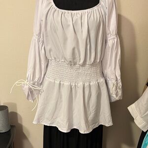 White Smocked Women's Top